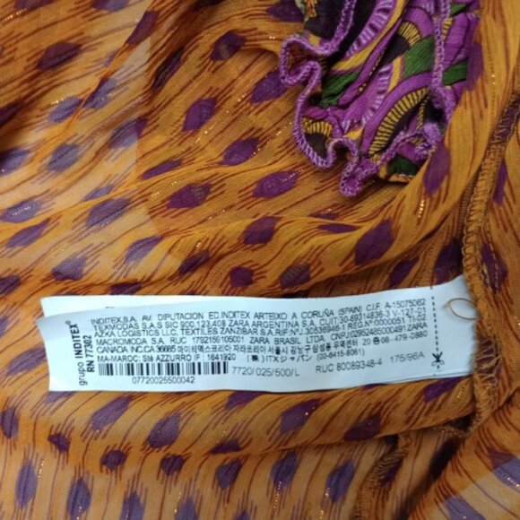 NWT ZARA Flowy Layered Boho Halter Top Women's Size Large Multi-colored - Picture 5 of 6